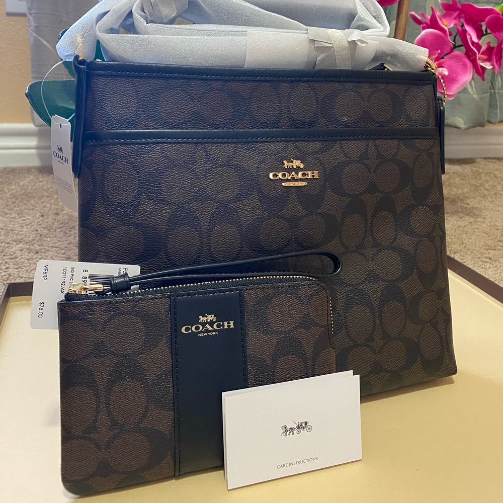 Coach crossbody handbag purse bag with wallet set